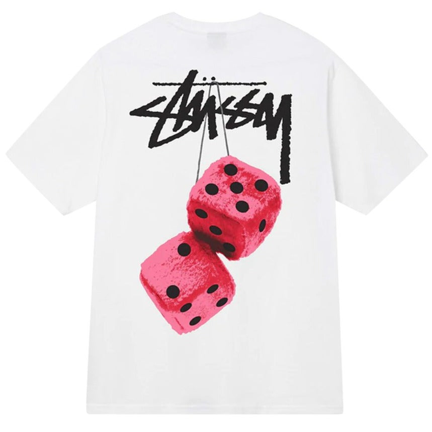 Stussy Fuzzy Dice Tee White | Hype Vault Kuala Lumpur | Asia's Top Trusted High-End Sneakers and Streetwear Store