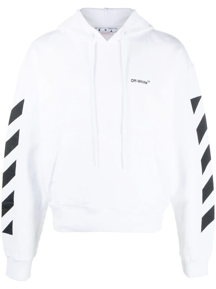 Off-White Diagonal Helvetica Oversized White Hoodie | Hype Vault Kuala Lumpur