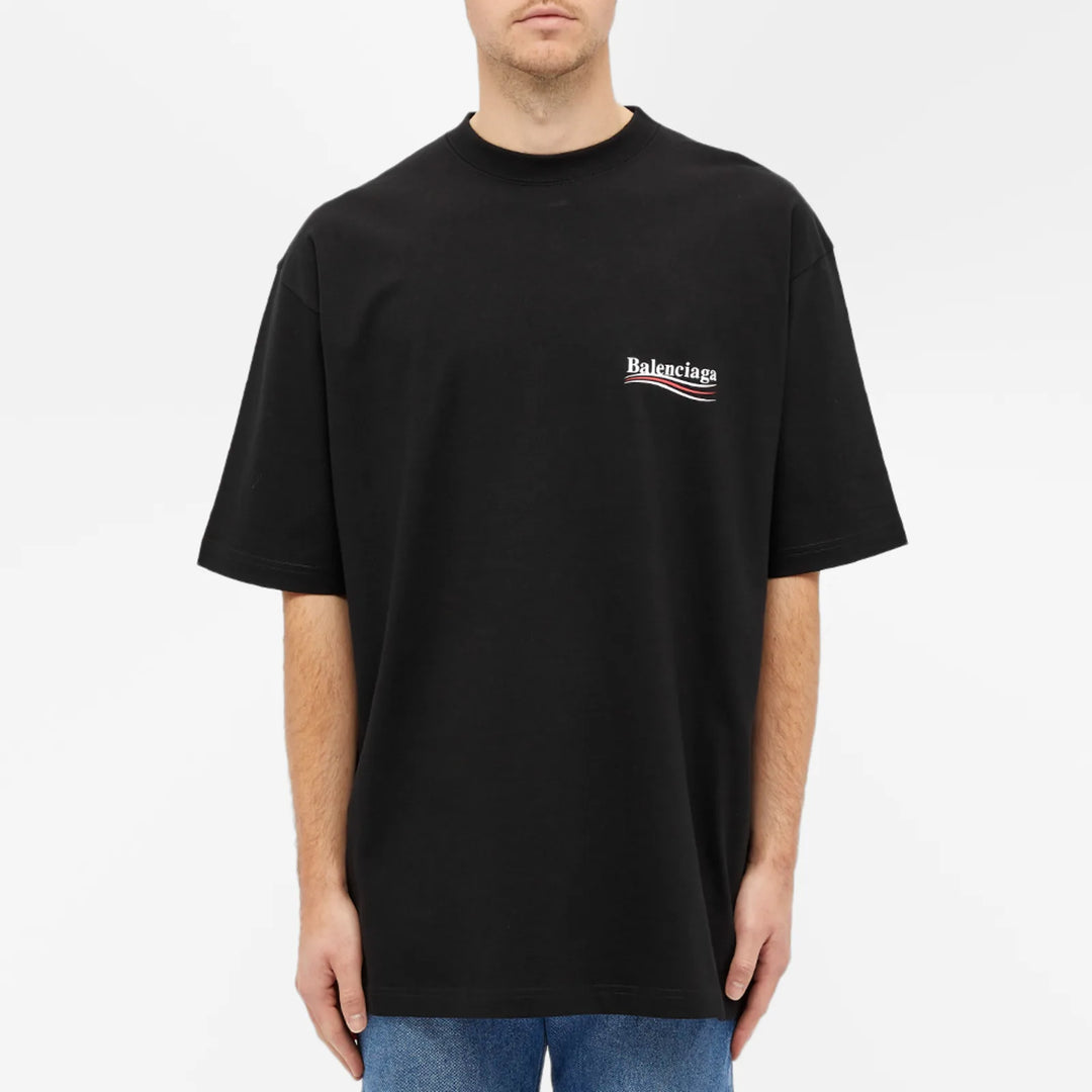 Balenciaga Political Campaign Logo T-Shirt Black