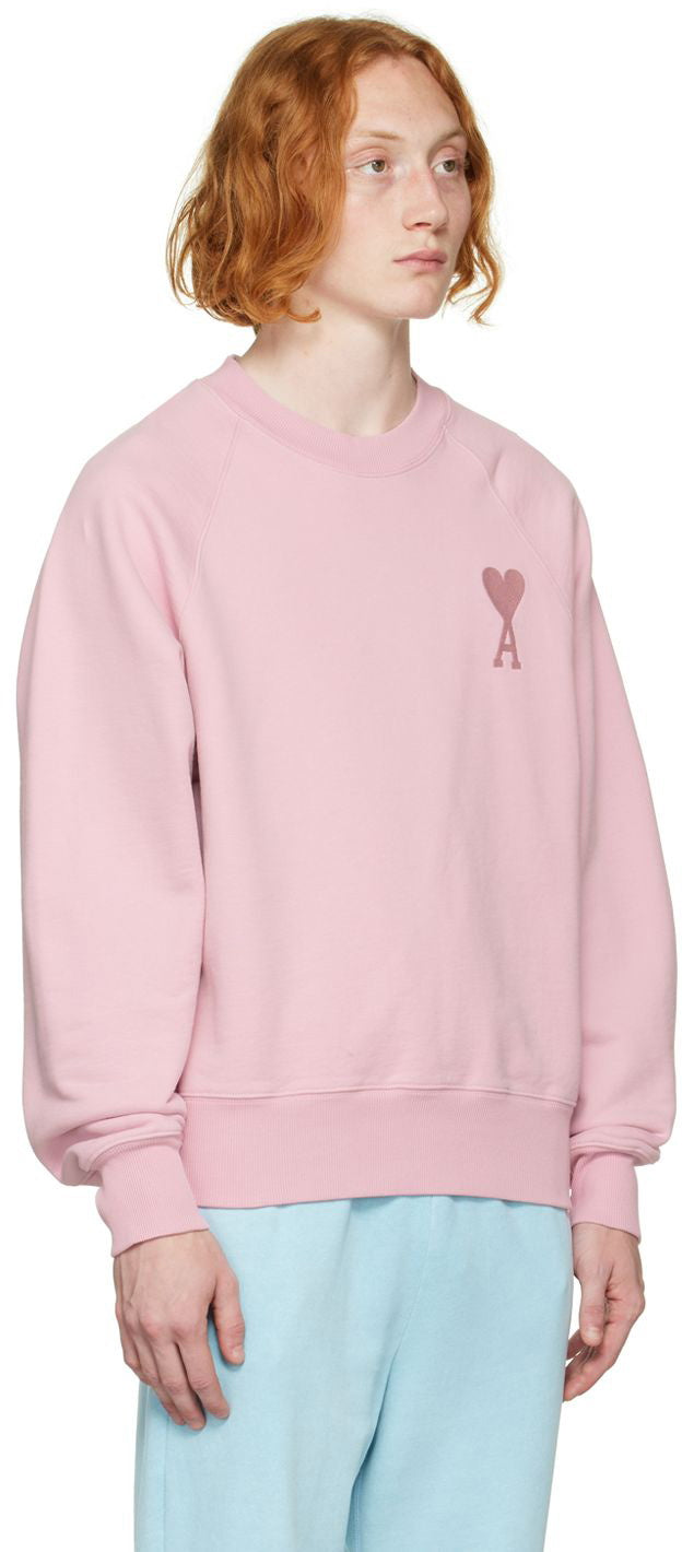 Ami Paris ADC Tonal Boxy Fit Crewneck Pale Pink (SS22)