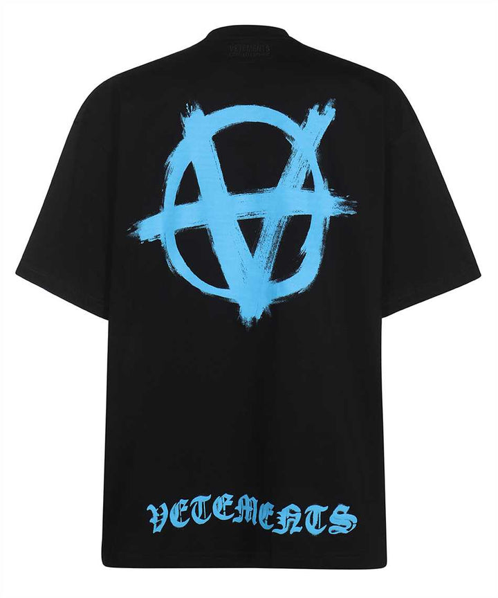 Vetements Double Anarchy Logo T-Shirt Black Blue