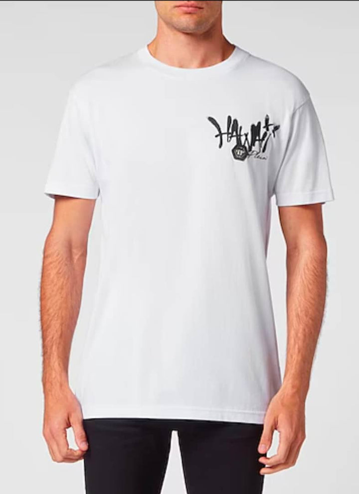 Philipp Plein Hawaii Cotton Short-Sleeve White T-Shirt  | Hype Vault Kuala Lumpur