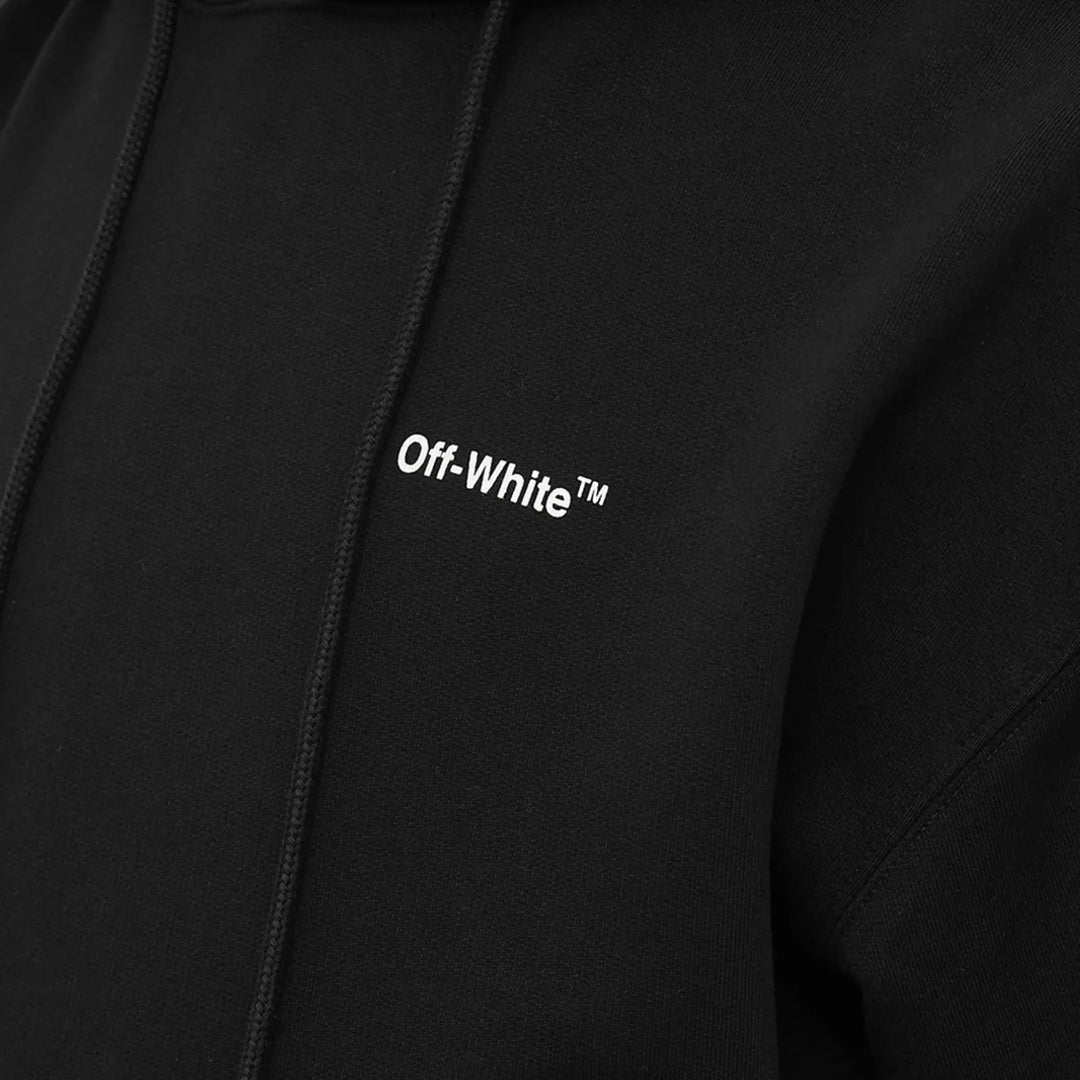 Off-White Diagonal Helvetica Oversized Black Hoodie | Hype Vault Kuala Lumpur