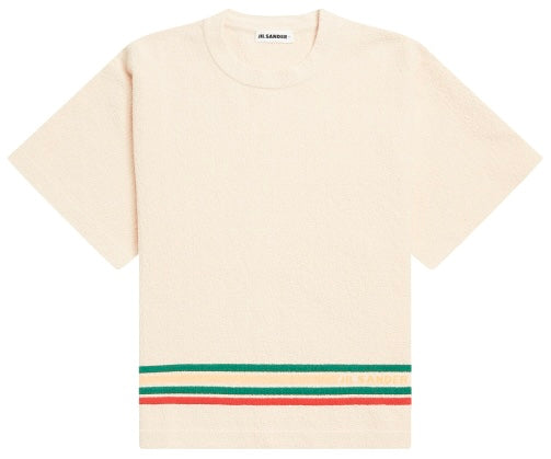 Jil Sander Stripe-Print Colored T-Shirt Beige