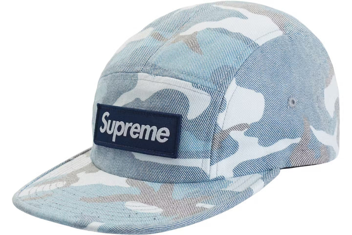 Supreme Washed Out Camo Camp Cap Blue Camo (SS19)