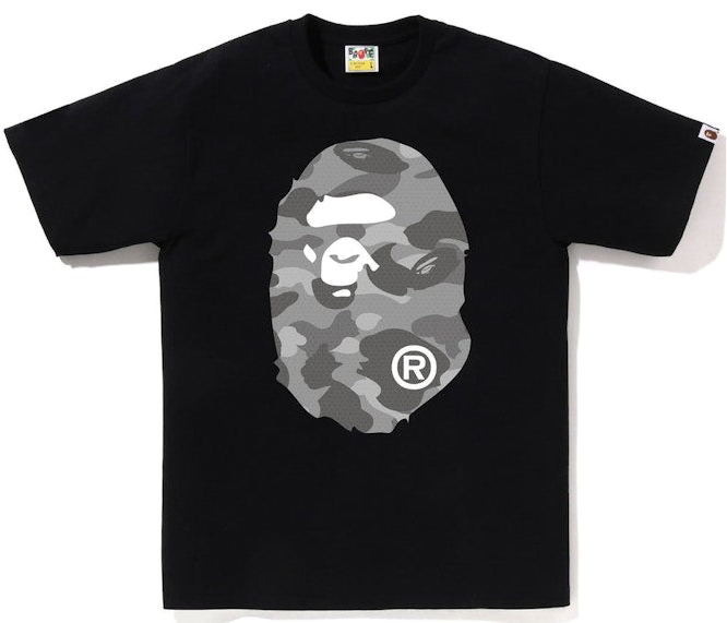 BAPE Honeycomb Camo Big Ape Head Tee Black (SS23)