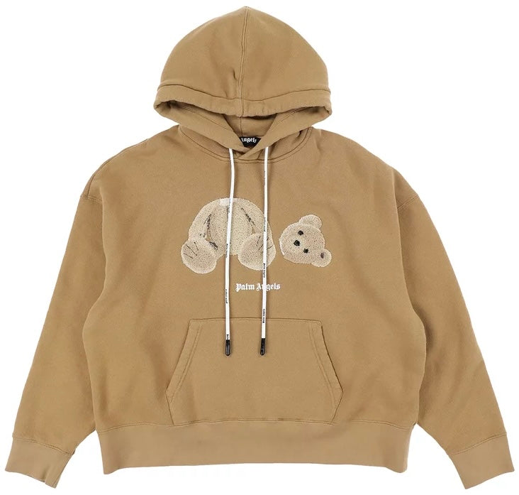Palm Angels Kill The Bear Hoodie Beige White - Main Image