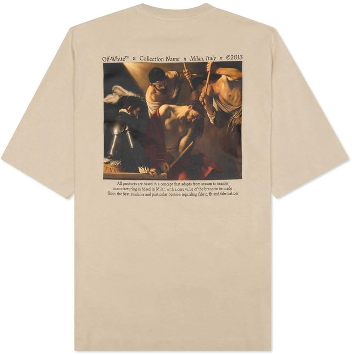 Off-White Caravaggio Crownin Skate S/S Dark Sand Black T-Shirt | Hype Vault Kuala Lumpur