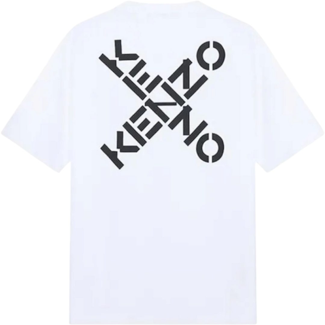 Kenzo SS21 Back Cross Logo Oversized Tee ‘White’ (SS21) - Hype Vault 