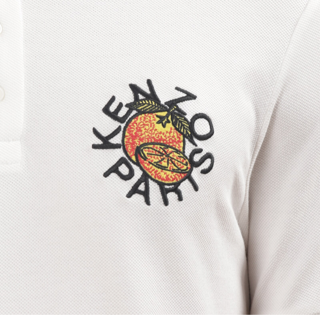 Kenzo White Kenzo Orange Slim-Fit Polo