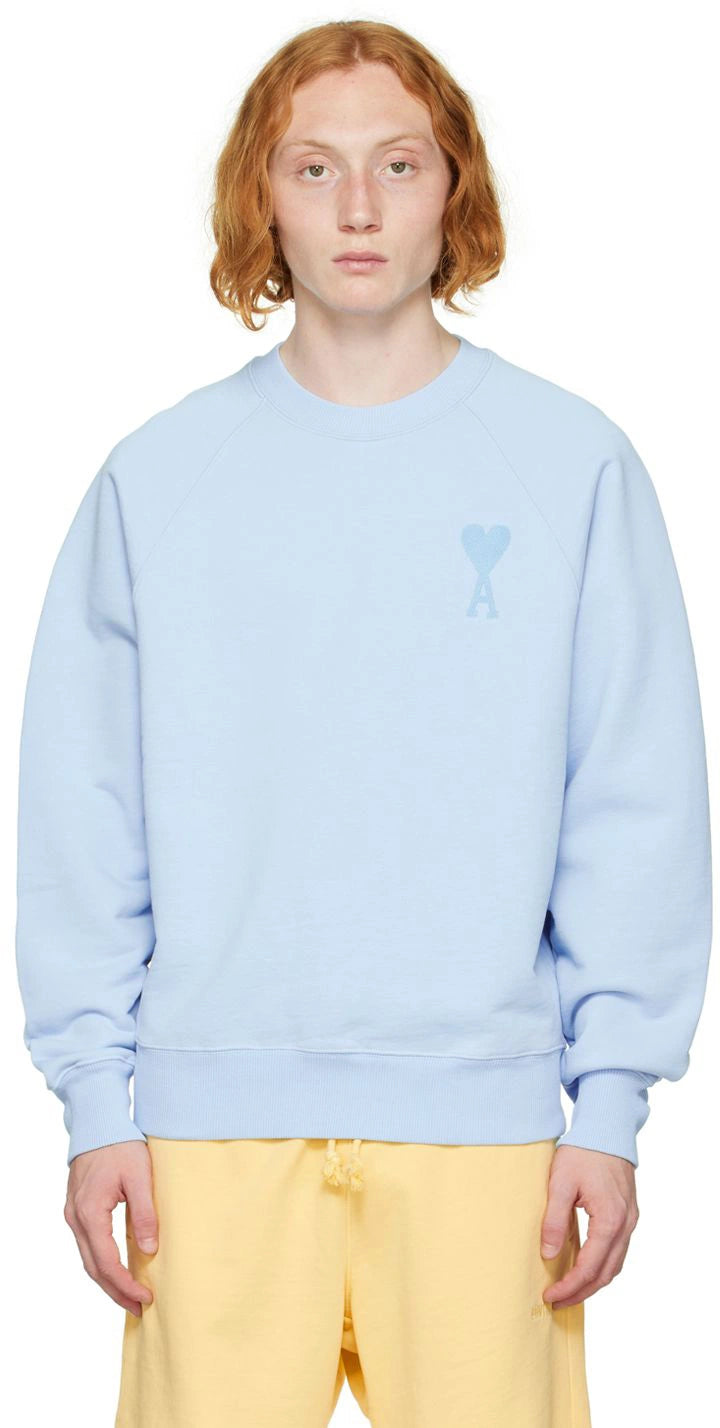Ami Paris ADC Tonal Boxy Fit Crewneck Sky Blue (SS22)