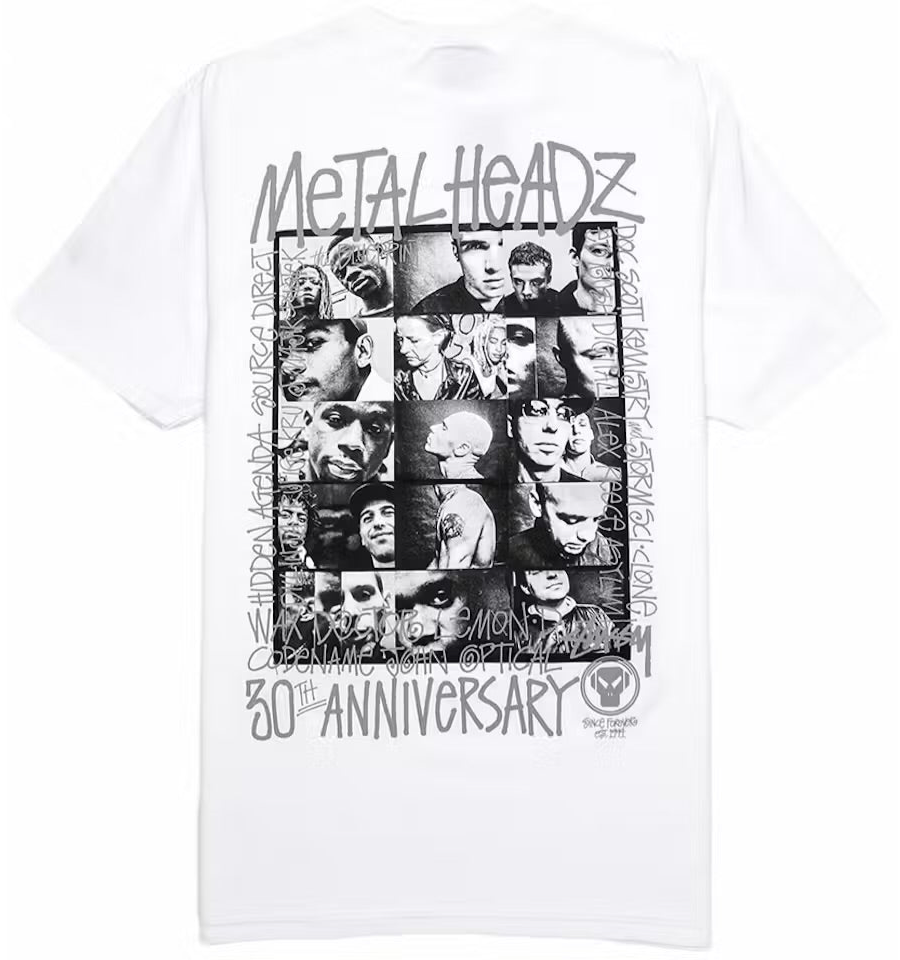 Stussy MetalHeadz 30th Anniversary Tee White