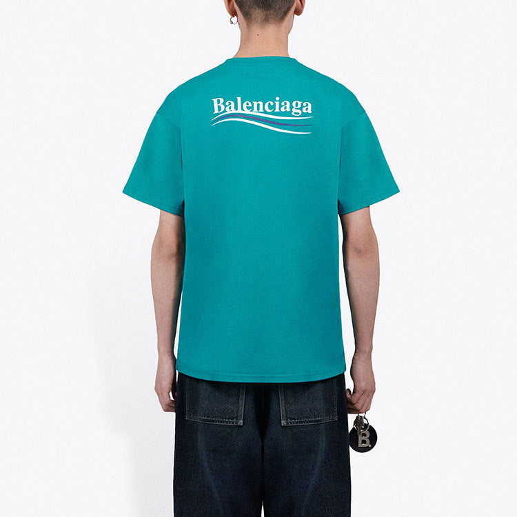 Balenciaga political campaign t-shirt available at Hype Vault – short-sleeve design with bold chest and back prints, featuring a playful, politically inspired twist on the iconic logo.