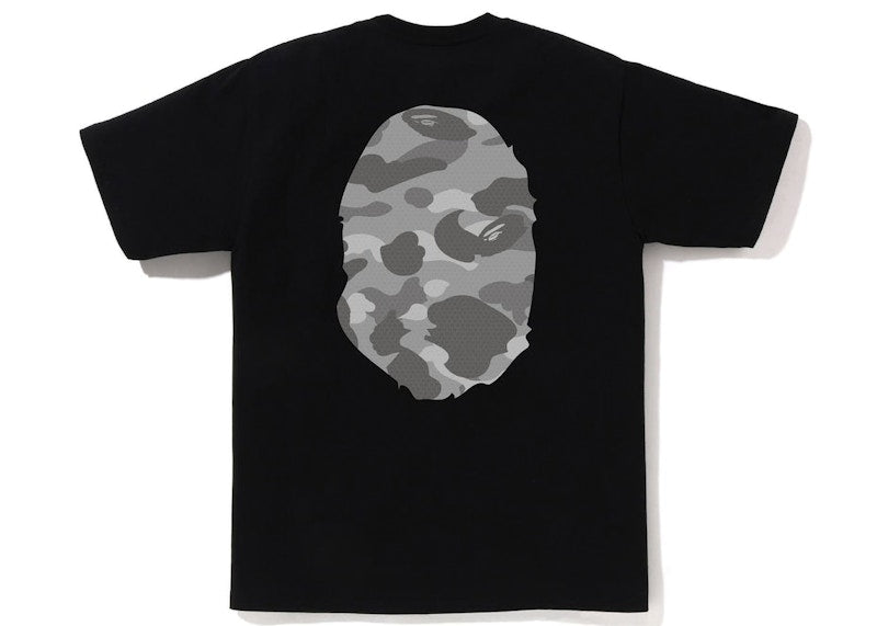 Bape Honeycomb Camo Big Ape Head Tee Black (SS23) | Hype Vault