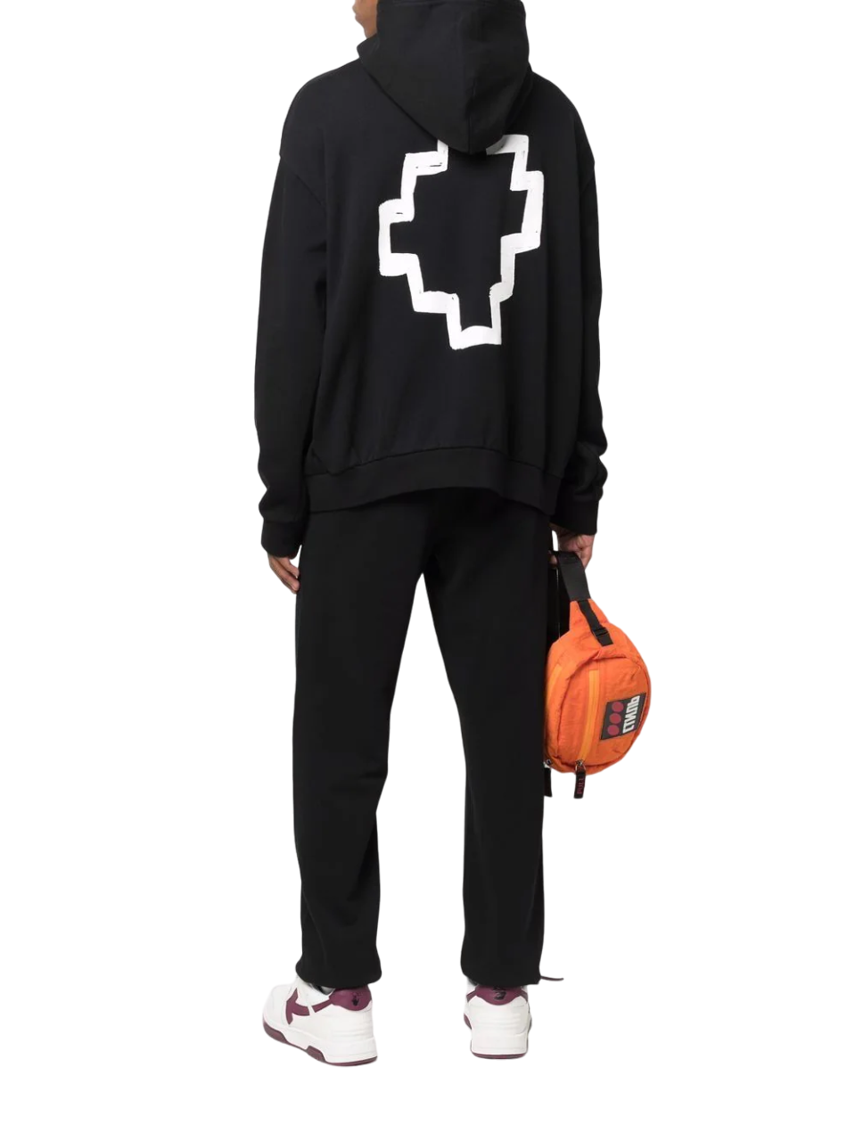 Marcelo Burlon Tempera Cross Over Hoodie Black White | Hype Vault Kuala Lumpur 