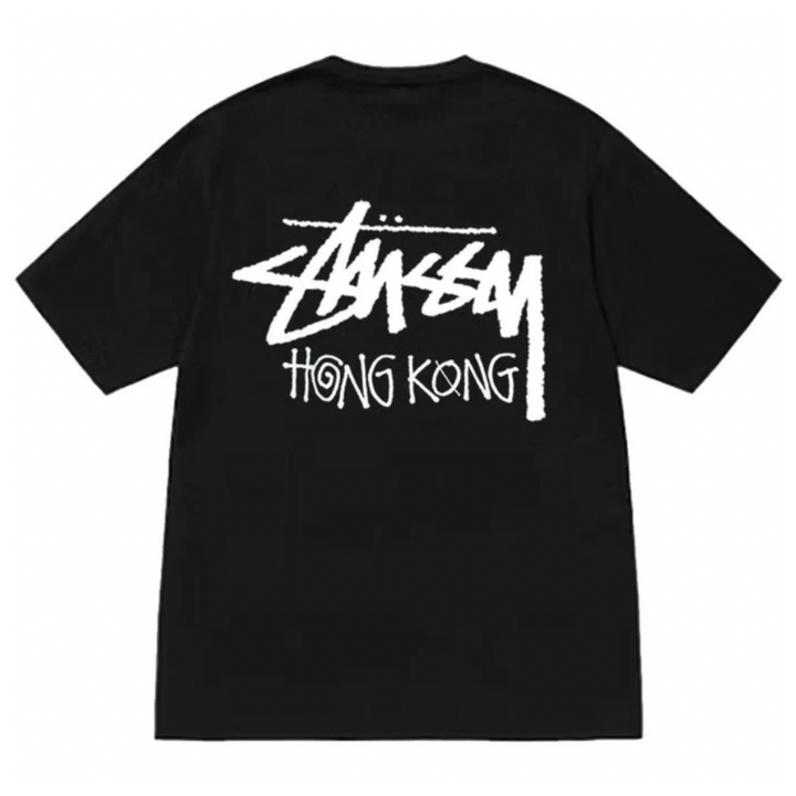 Stussy Stock Hong Kong Tee ‘Black’ (FW23) - Hype Vault 