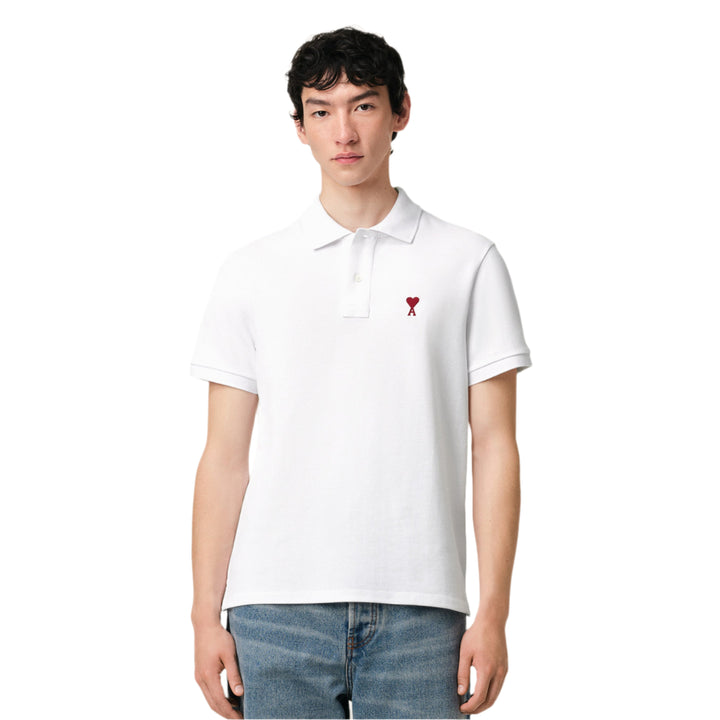 Ami Paris Cotton Ami De Coeur Polo Shirt ‘White’ | Hype Vault