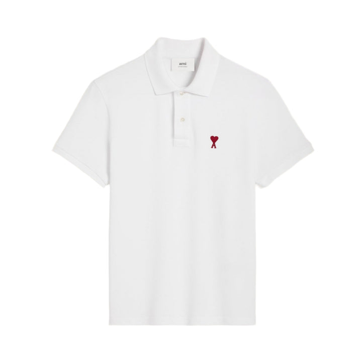 Ami Paris Cotton Ami De Coeur Polo Shirt ‘White’ | Hype Vault