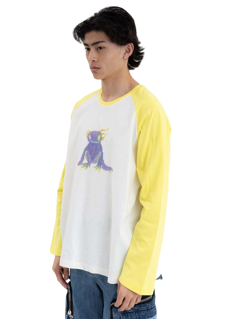 We11done Yellow Monster Long Sleeve Raglan T-Shirt | Hype Vault Kuala Lumpur