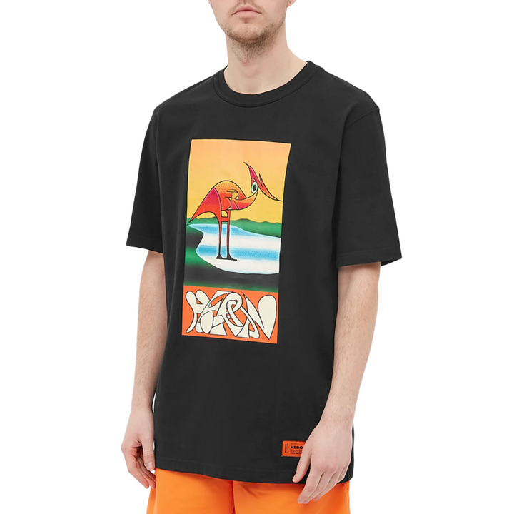 Heron Preston Heron Abstract Oversized T-Shirt Black Orange | Hype Vault Kuala Lumpur 