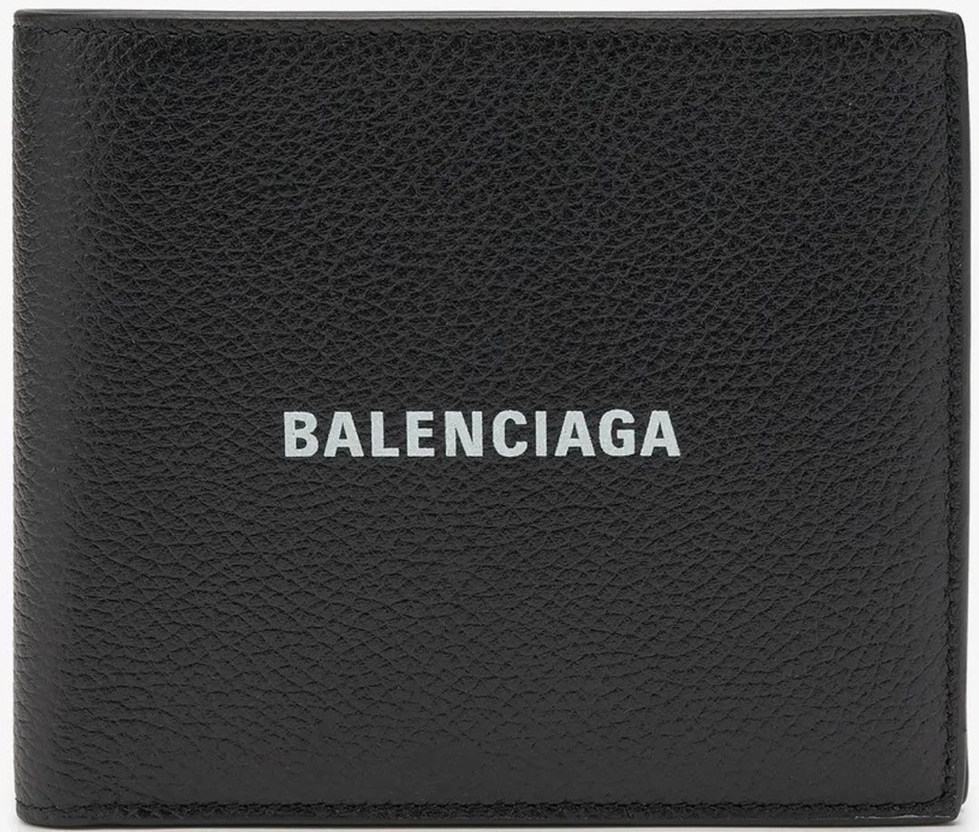 Balenciaga Cash Square Folded Coin Wallet In Black Grained Calfskin | Hype Vault Kuala Lumpur