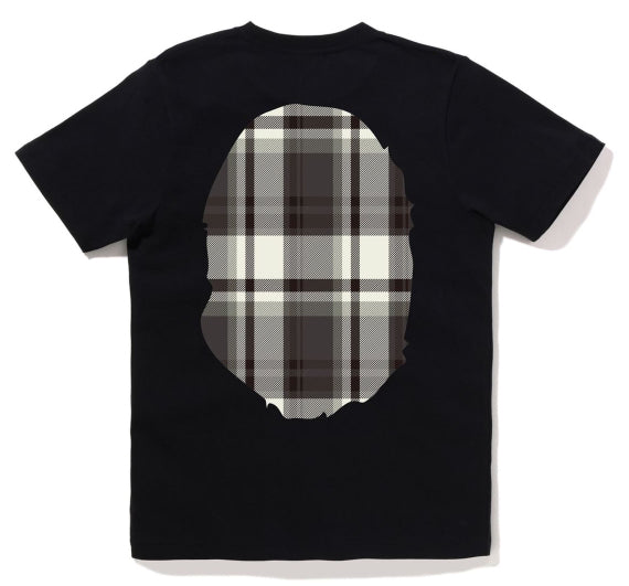 BAPE A Bathing Ape Check Big Ape Head Tee ‘Black’