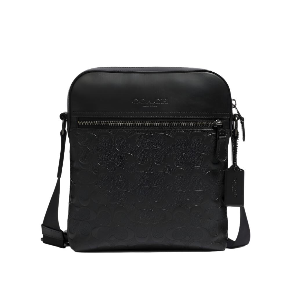 Coach Houston Flight Bag In Signature Leather Black | Hype Vault