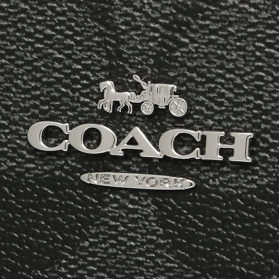 Coach Long Zip Around Wallet In Signature Canvas Graphite/Black | Hype Vault