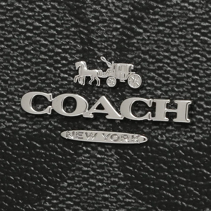 Coach Long Zip Around Wallet In Signature Canvas Graphite/Black | Hype Vault