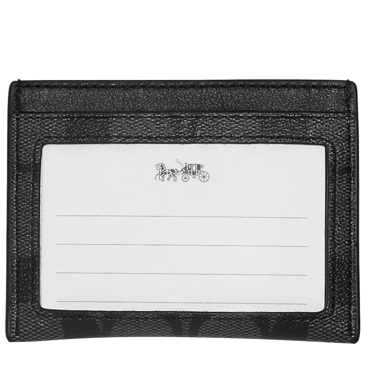 Coach Slim ID Card Case In Signature Canvas Charcoal/Black | Hype Vault