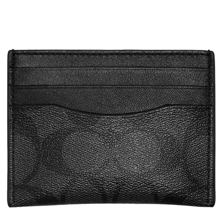 Coach Slim ID Card Case In Signature Canvas Charcoal/Black | Hype Vault