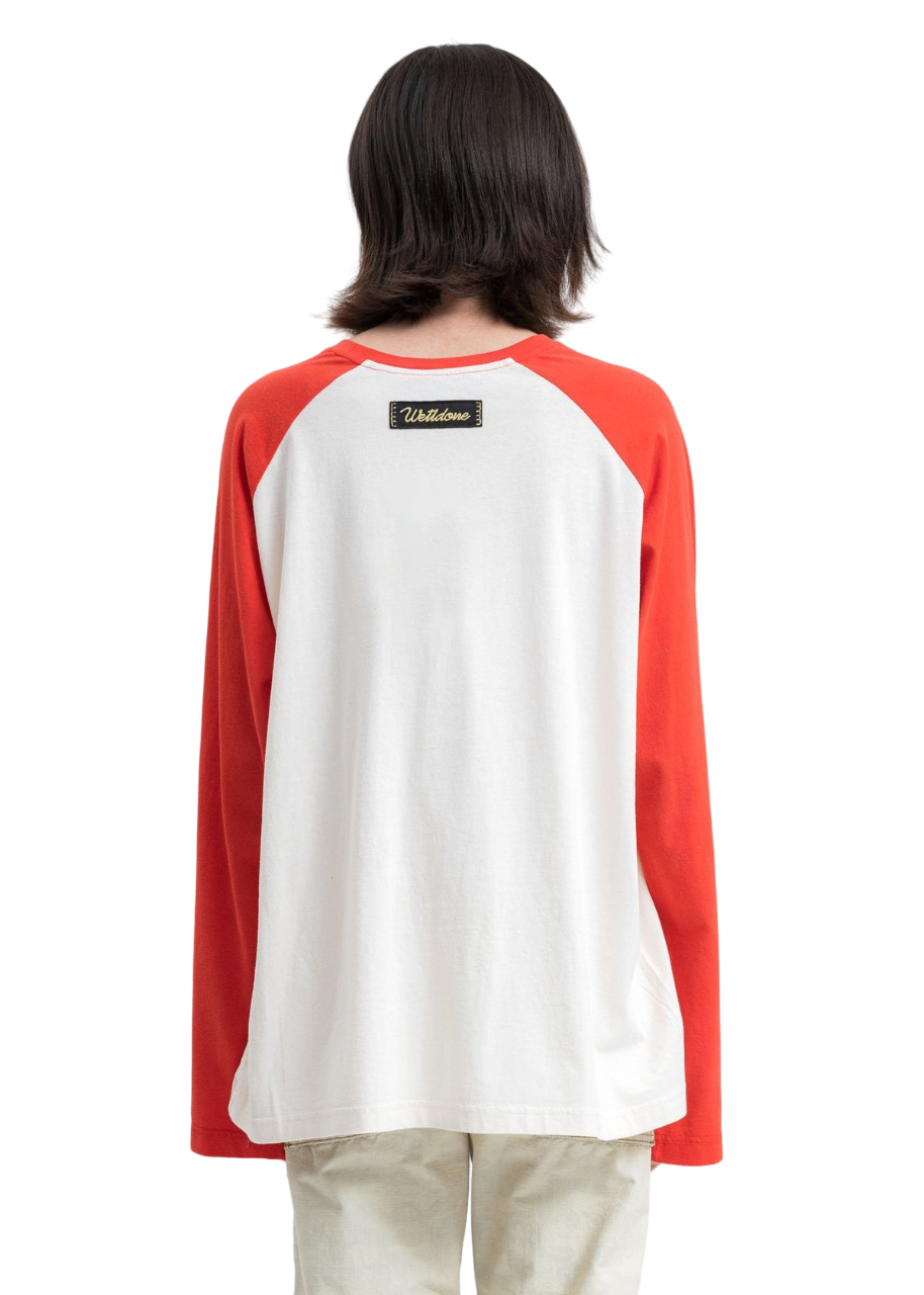 We11done Red Monster Long Sleeve Raglan T-Shirt | Hype Vault Kuala Lumpur