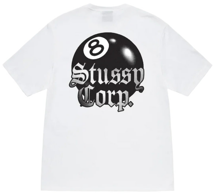 Stussy 8 Ball Corp. Tee White | Hype Vault Kuala Lumpur | Asia's Top Trusted High-End Sneakers and Streetwear Store