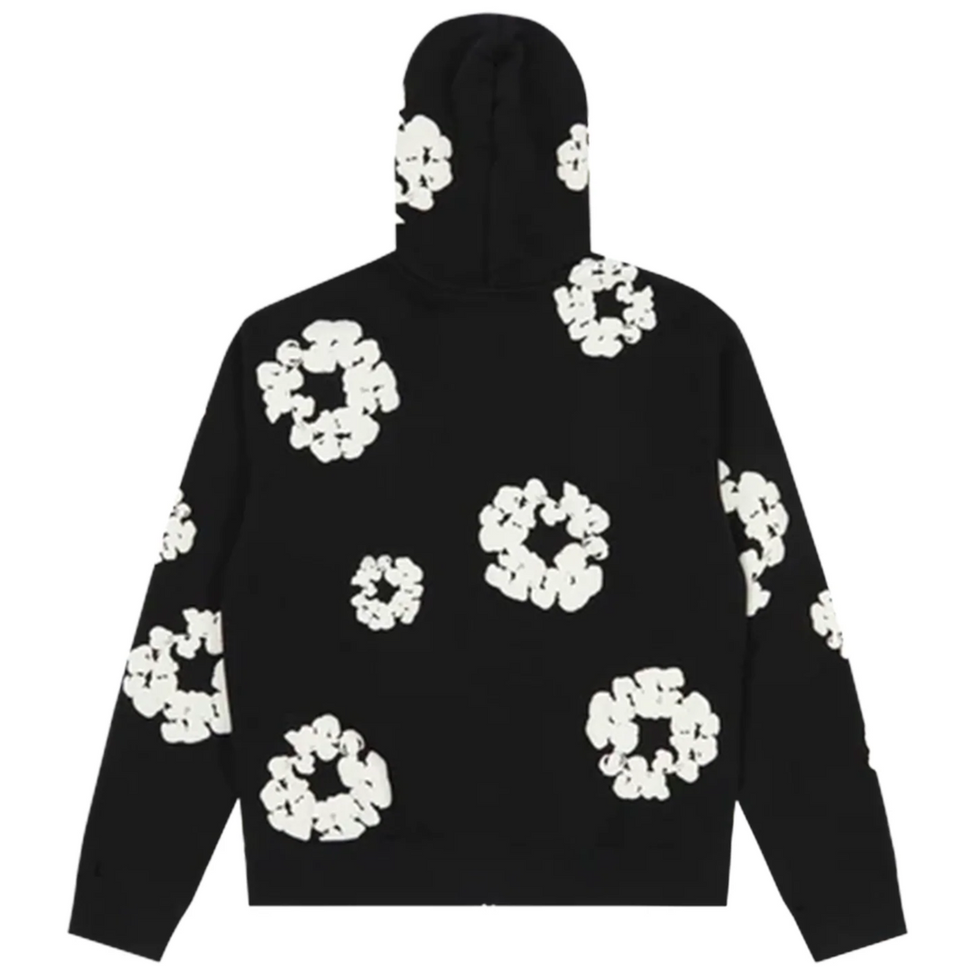 Denim Tears Cotton Wreath Zip-Up Hoodie Black (SS25)