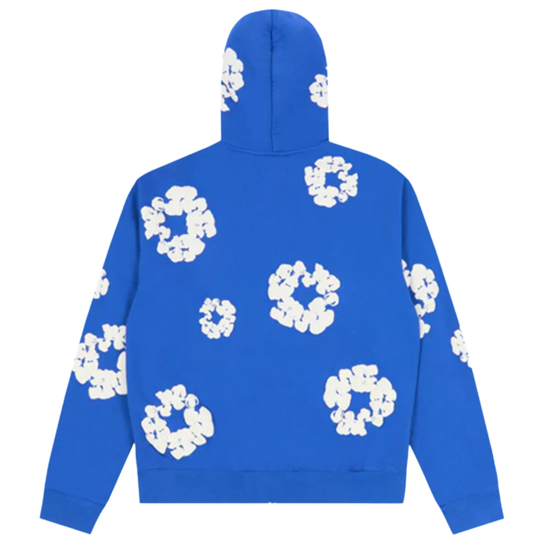 Denim Tears Cotton Wreath Zip-Up Hoodie Blue (SS25)