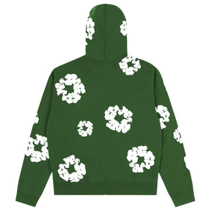 Denim Tears Cotton Wreath Zip-Up Hoodie Green (SS25)