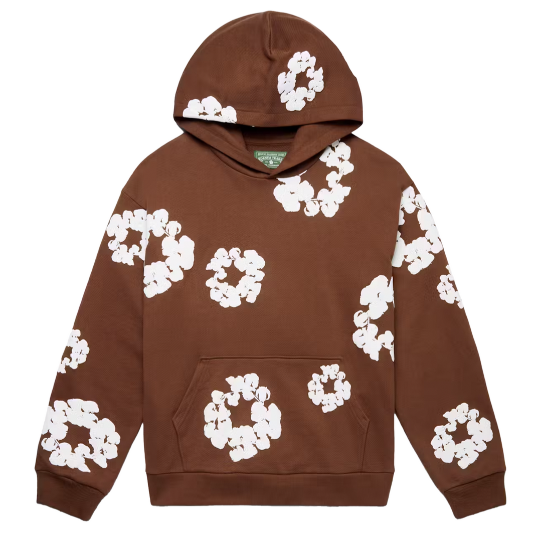 The Cotton Wreath Hoodie Sweatshirt Brown | Hype Vault