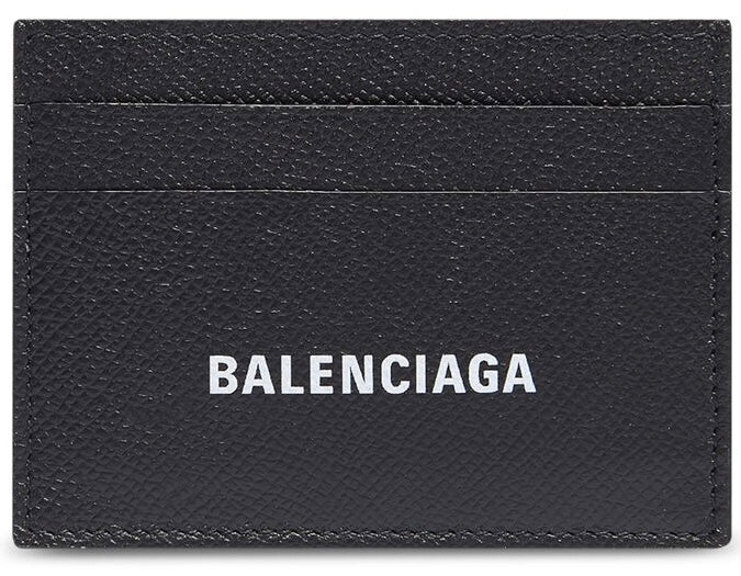 Balenciaga Cash Card Holder Black Small Grain Calfskin White Logo | Hype Vault Kuala Lumpur