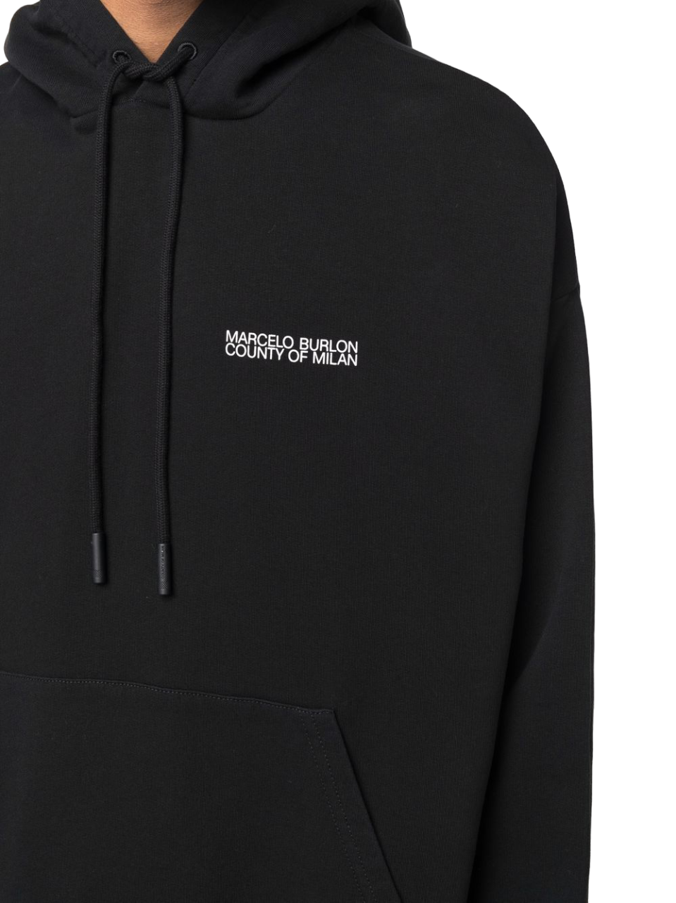 Marcelo Burlon Tempera Cross Over Hoodie Black White | Hype Vault Kuala Lumpur 