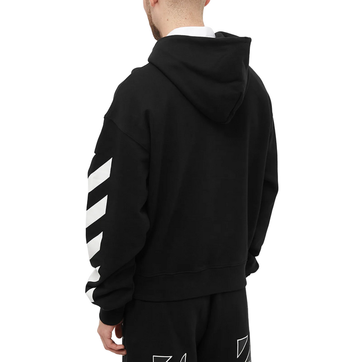 Off-White Diagonal Helvetica Oversized Black Hoodie | Hype Vault Kuala Lumpur