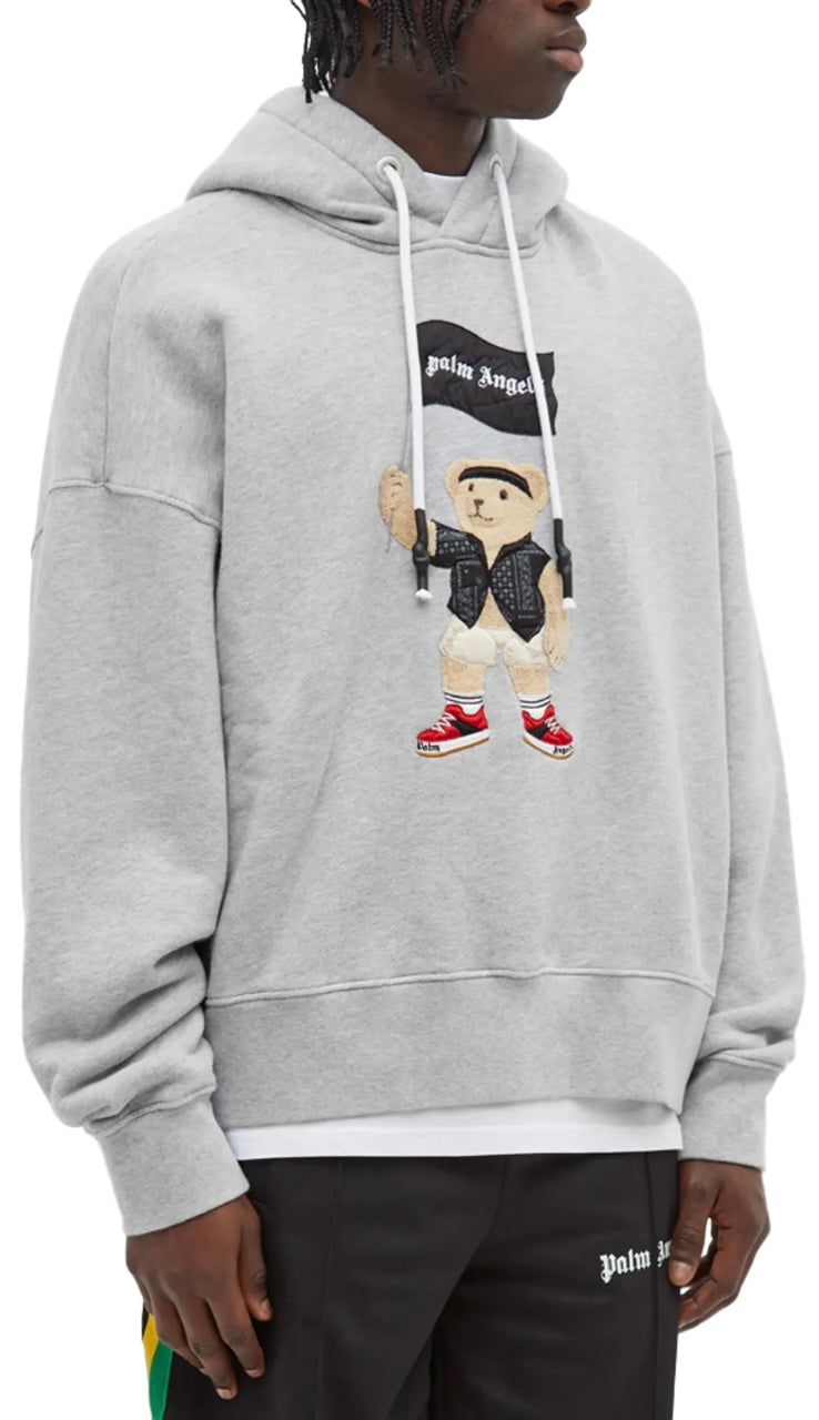 Palm Angels Pirate Bear Hoodie Melange Grey - Main Image