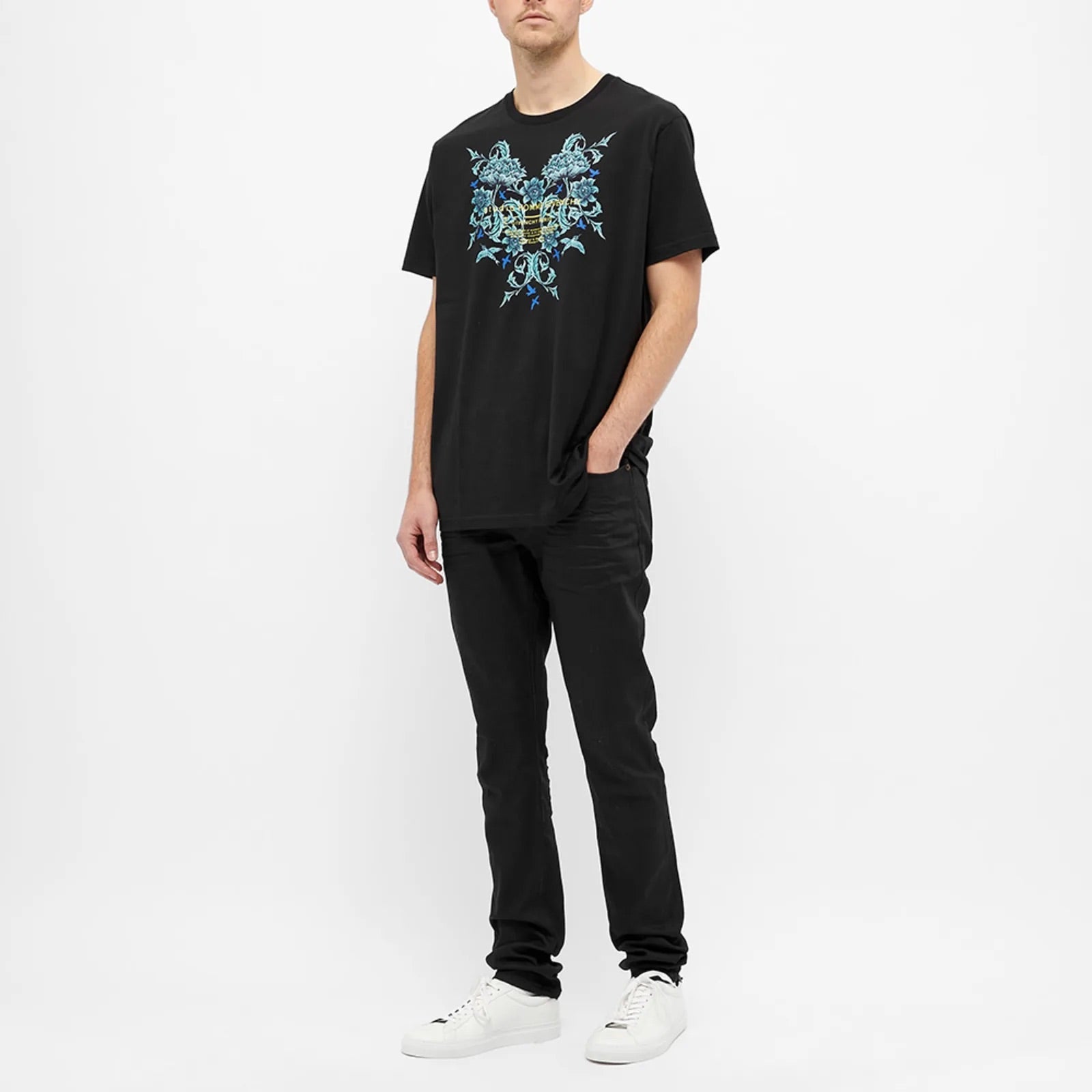Givenchy Studio Homme Floral Printed T-Shirt Black Regular