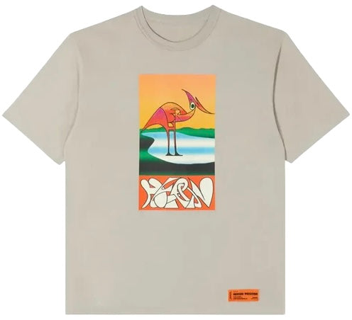 Heron Preston Heron Abstract Oversized T-Shirt Grey Orange | Hype Vault Kuala Lumpur 