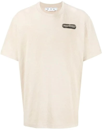 Off-White Warrior Logo Print Oversized Dark Sand T-Shirt | Hype Vault Kuala Lumpur