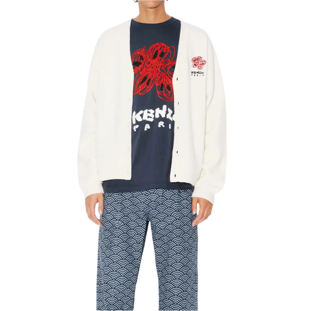 Kenzo Drawn Varsity Embroidered T-Shirt Midnight Blue | Hype Vault