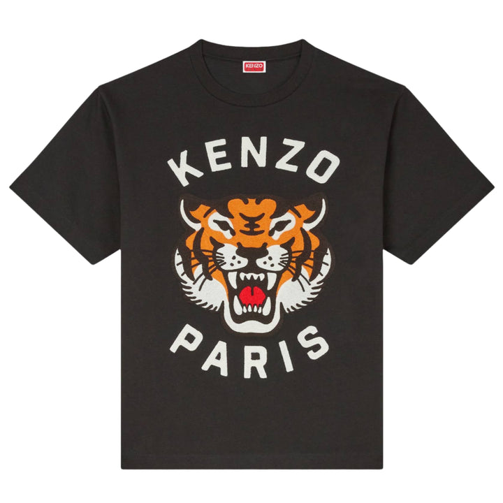 Kenzo Lucky Tiger Embroidered Genderless Oversized T-Shirt Black | Hype Vault