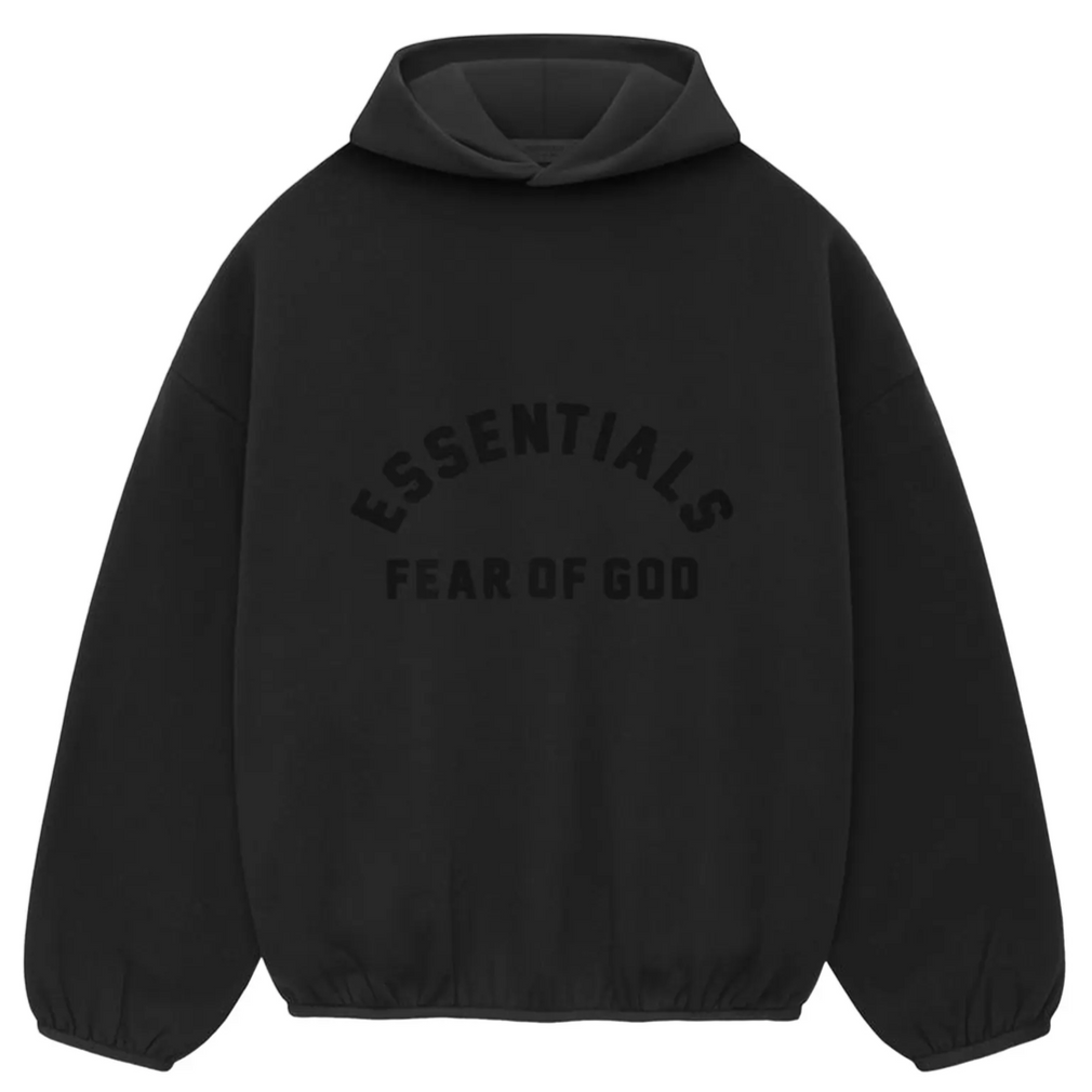 Fear of God Essentials Nylon Fleece Hoodie Black (SS24) | Hype Vault