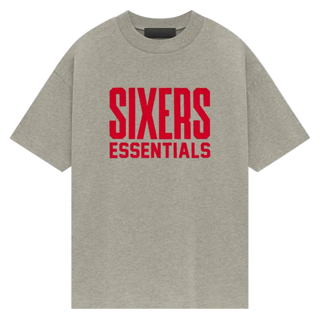 Fear of God Essentials Essentials NBA Sixers Tee ‘Warm Heather Grey’ | Hype Vault