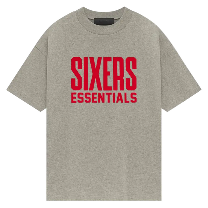 Fear of God Essentials Essentials NBA Sixers Tee ‘Warm Heather Grey’ | Hype Vault