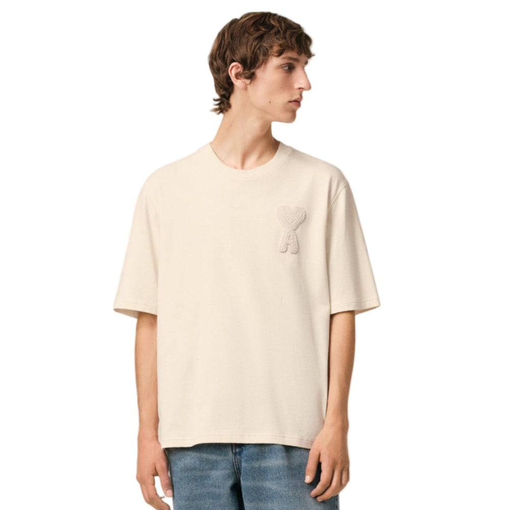 Ami Paris Ami De Coeur Patch T-Shirt ‘Beige’ | Hype Vault